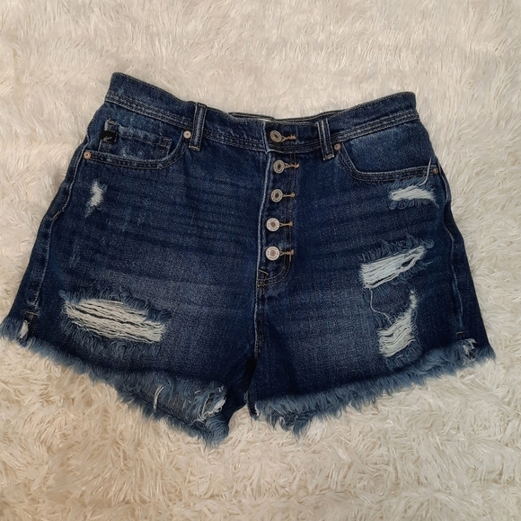 🌟 Kancan high rise ripped buttonfly shorts size 28 - Picture 1 of 4